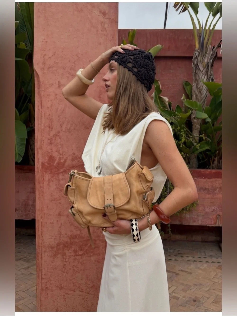 Free People Cora Crochet Knit skull - cap